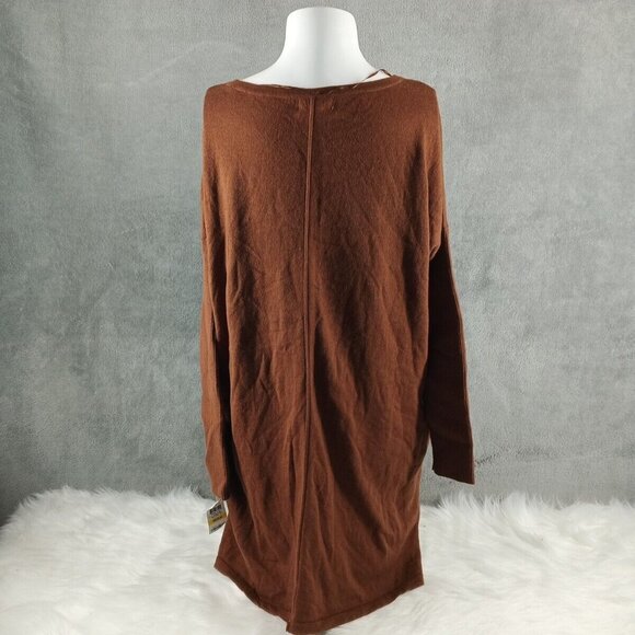 NWT STYLE&CO Basic Tunic Sweater MEDIUM(8-10) Brown Pullover Cotton French Seam - Picture 7 of 11